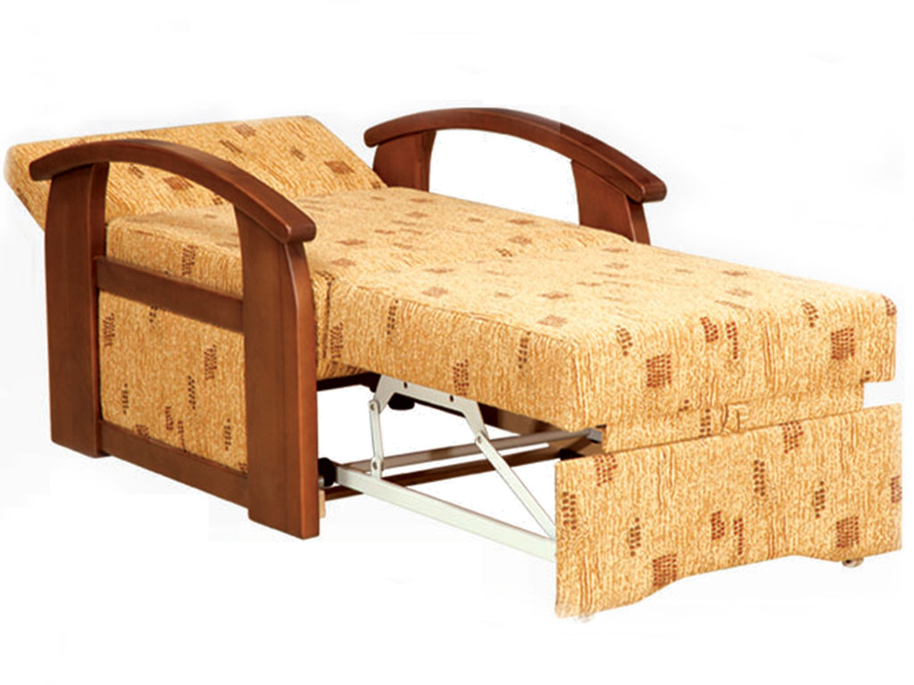 Кресло кровать с деревянными ручками