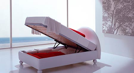 Односпальная кровать с подъемным механизмом