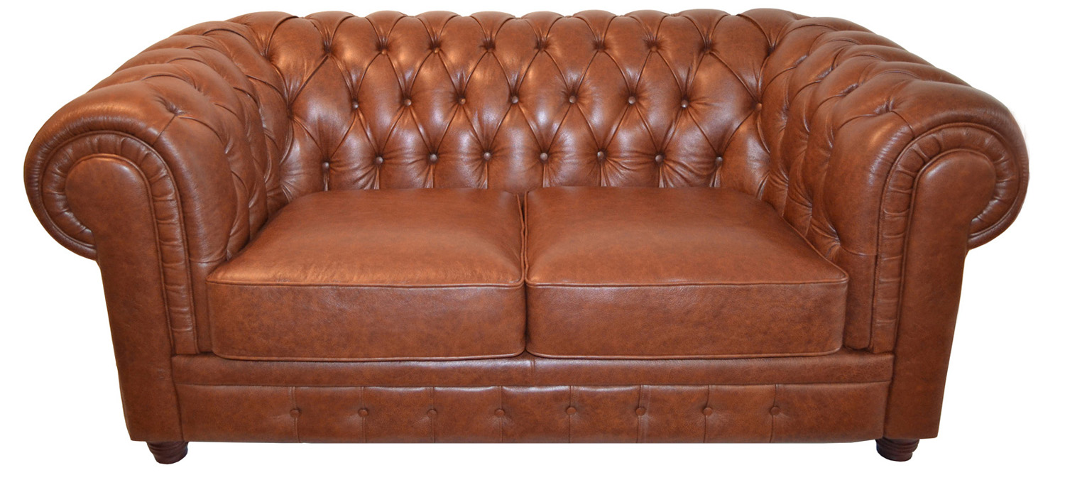 Коричневый кожаный диван