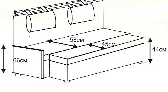 Размеры небольшого кухонного дивана