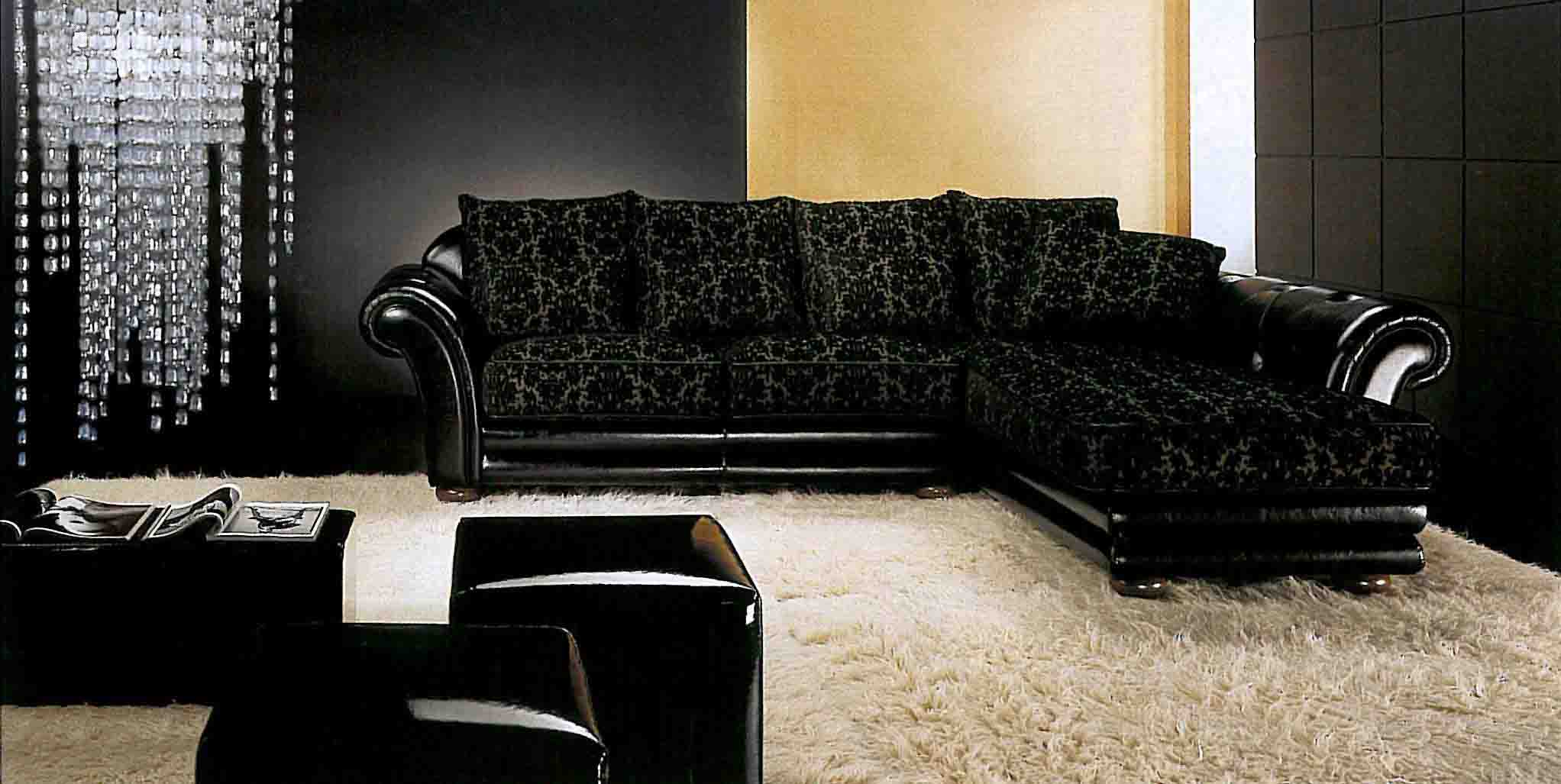 Черный угловой диван