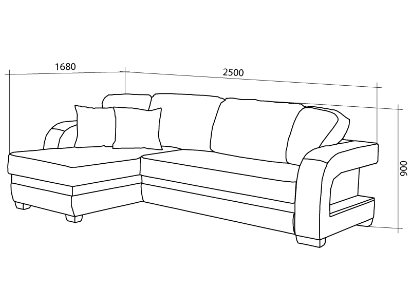 Габариты углового дивана