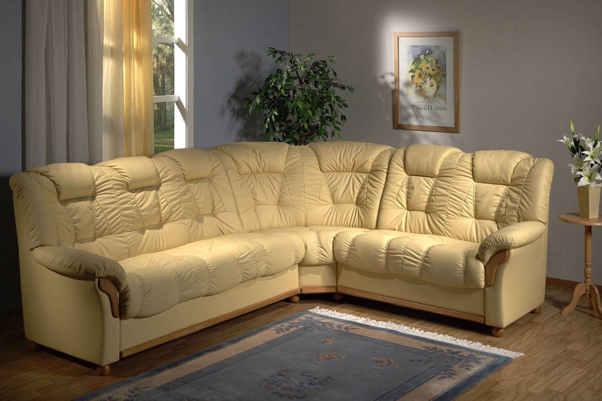 Кожаный диван в гостиную