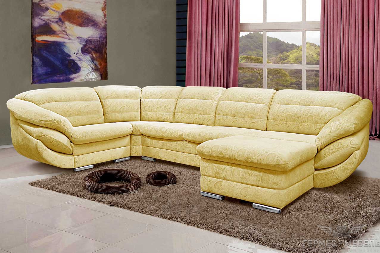 Модульный диван желтый