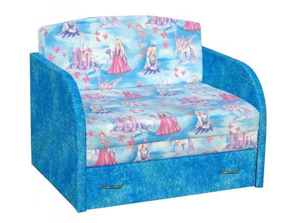 Небольшой синий диванчик