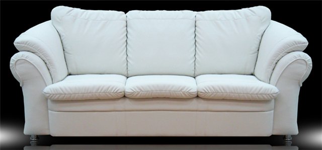 Прямой диван из кожзама