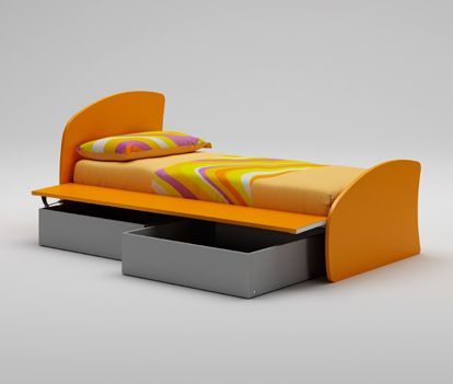 Функциональная оранжевая кровать