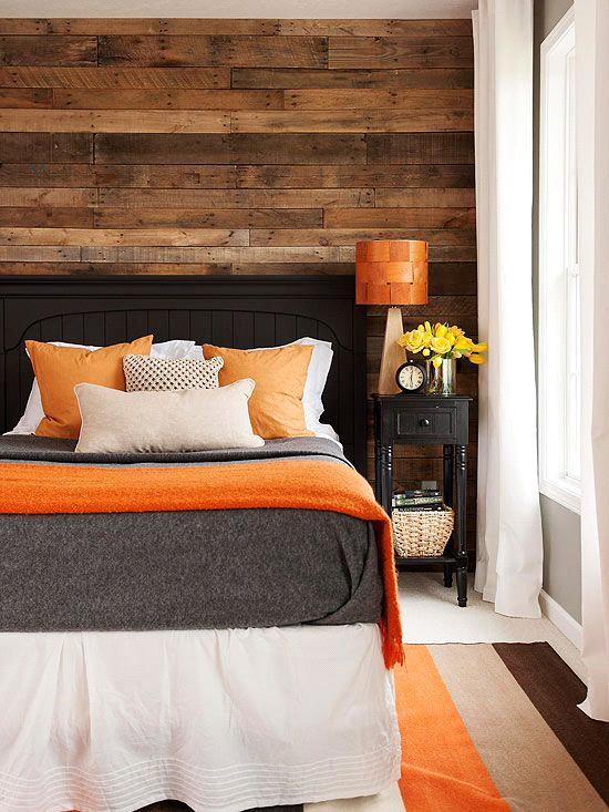 Как использовать оранжевый цвет для оформления кровати