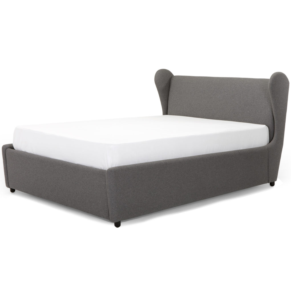 Кровать с подъемным механизмом серого цвета