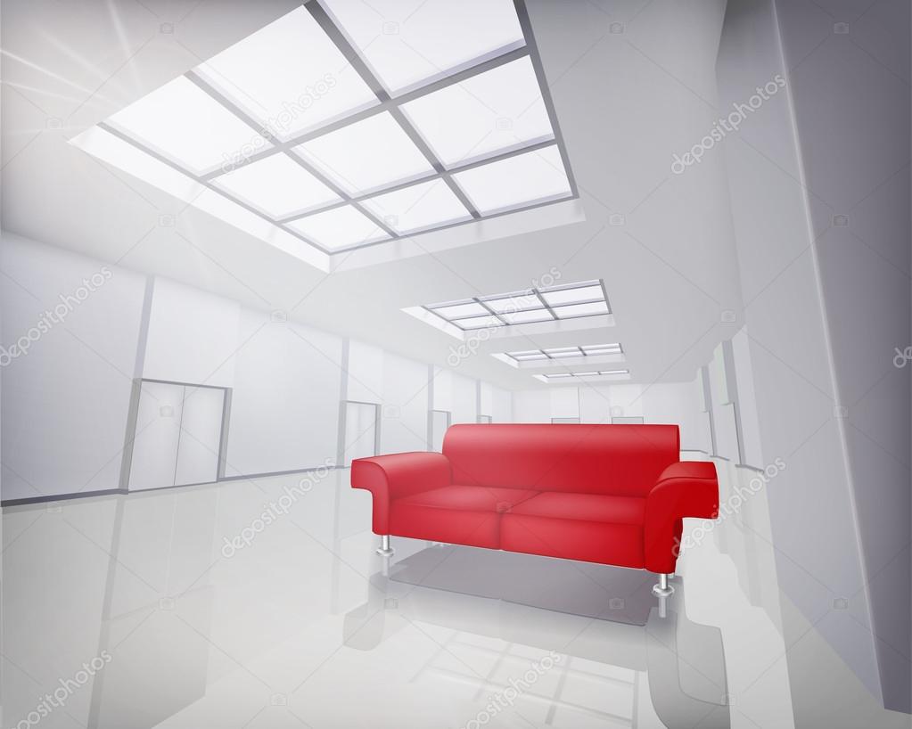 Модель красного дивана для дома
