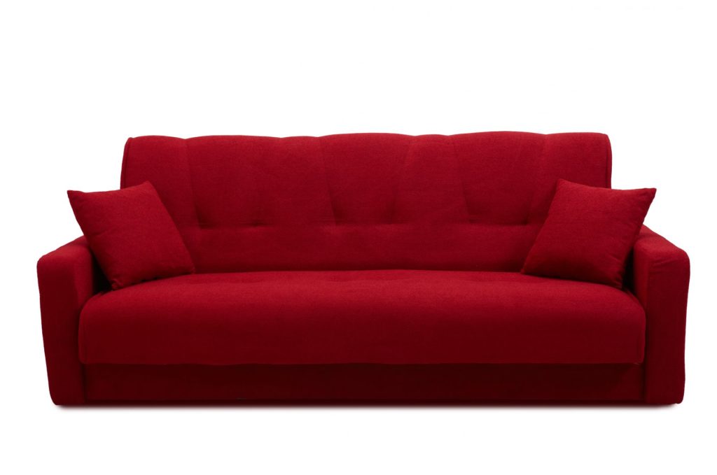 Мягкий бордовый диван