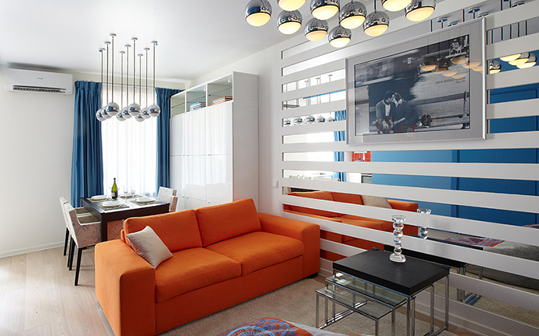 Оранжевый дизайн дивана для дома