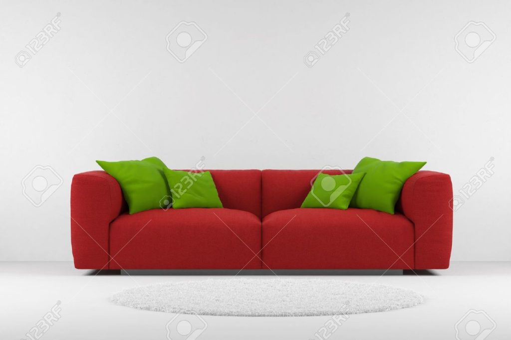 Пример современного красного дивана