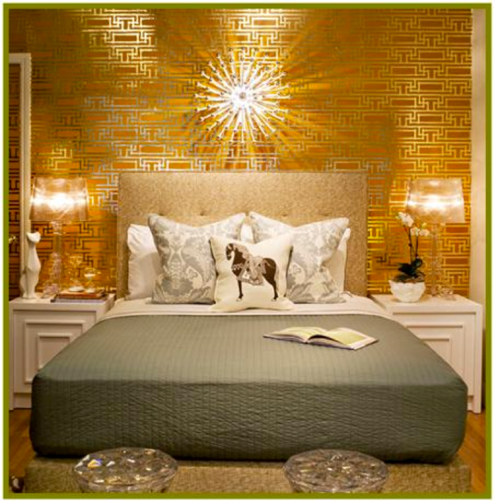 Приятный светлый тон желтой кровати