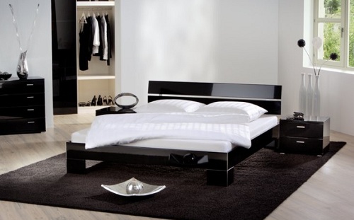 Современный стиль черной оригинальной кровати