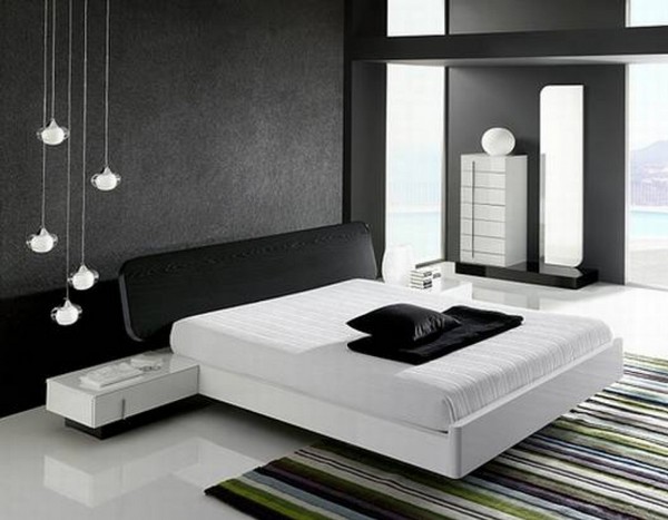 Стильная черная кровать для дома