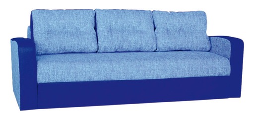 Трехместный синий практичный диван