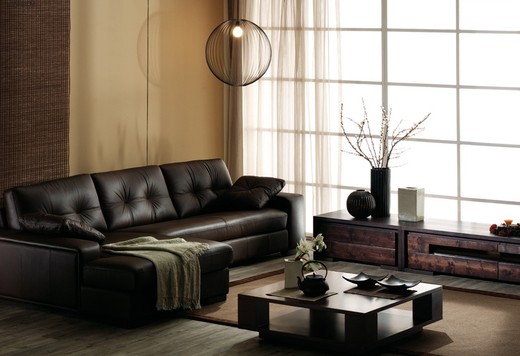 Уголовой тип дивана черного насыщенного цвета