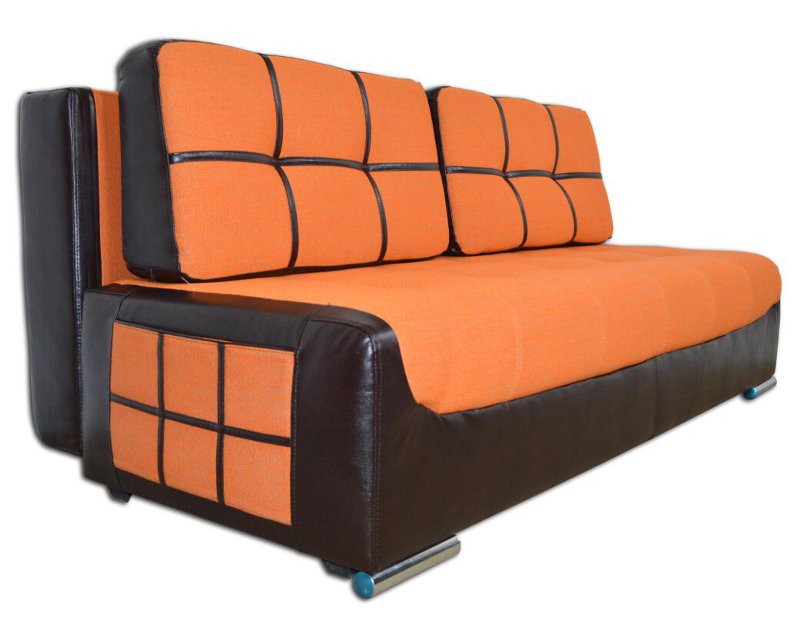 Уютный и удобный диван оранжевого яркого цвета
