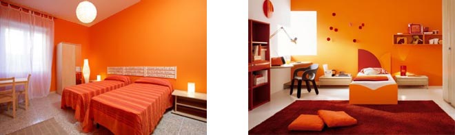 Варианты кровати оранжевого цвета