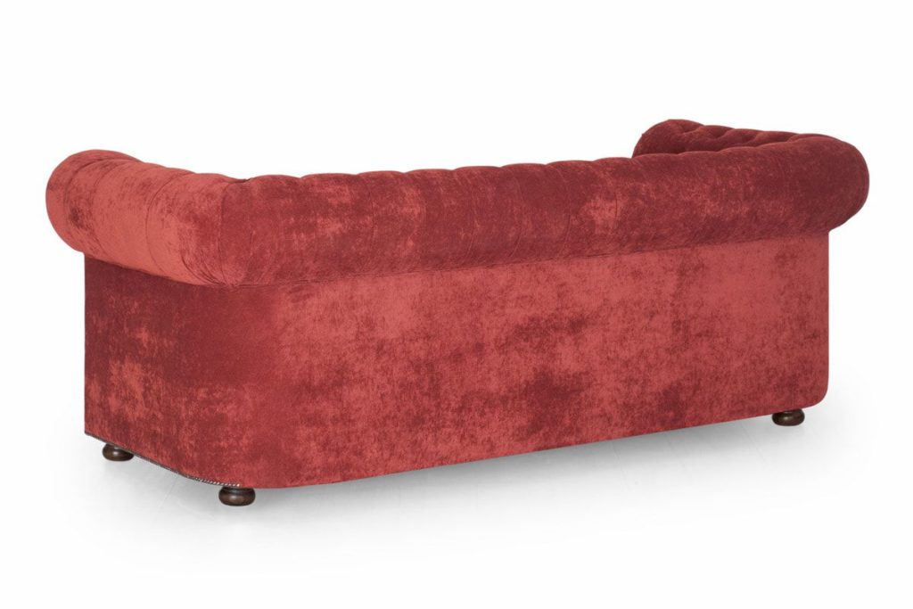 Велюровый бордовый диван