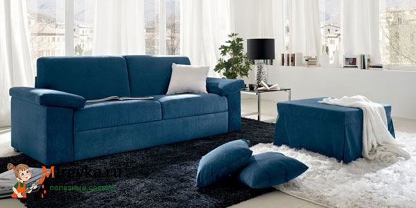 Выбор оттенка дивана синего цвета