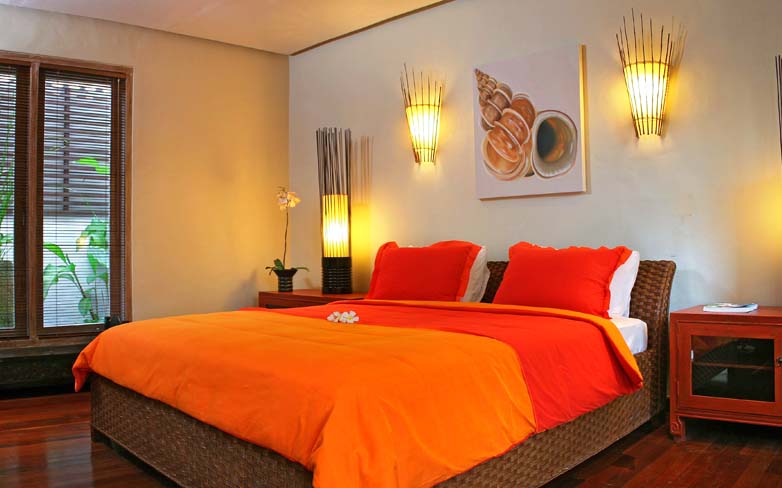 Яркие оттенки современной оранжевой кровати
