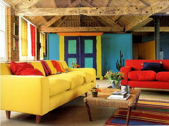 Яркий оттенок дивана в желтом цвете