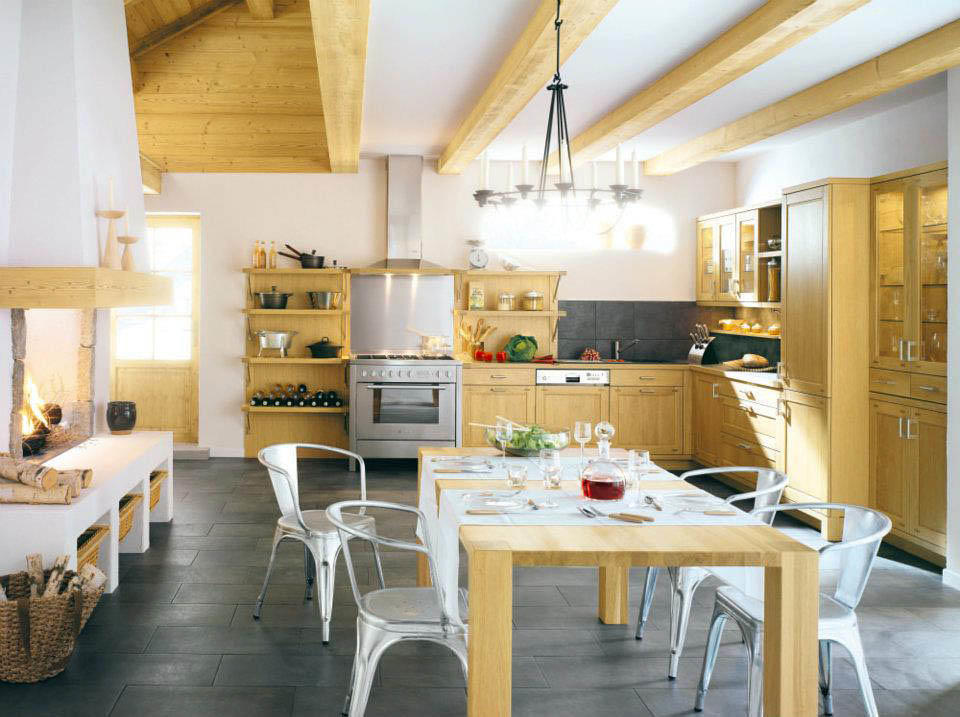Кухни в деревенском стиле в доме интерьер частном доме фото