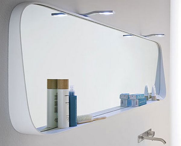 Зеркало в ванную комнату с полкой 80 см