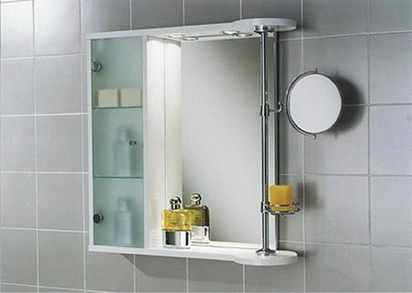 Пенал с зеркалом в ванную подвесной - 82 фото