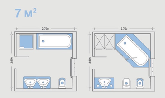 Вытянутая ванная комната планировка