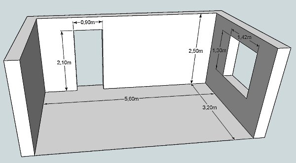 ширина комнаты